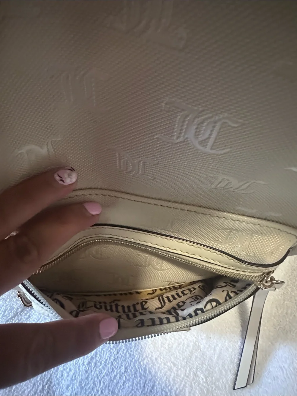 Juicy Couture Cream Mini Logo Backpack